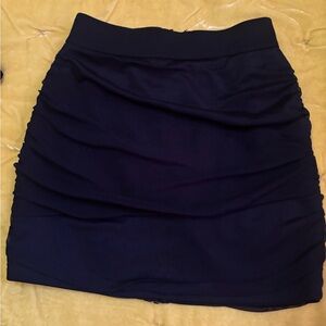bebe Black Ruched Mini Skirt
